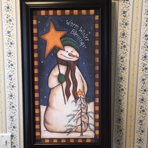 Snowman framed picture - Picture 1 of 4